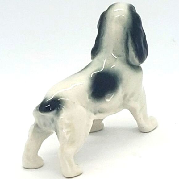 Black White Vintage American Cocker Spaniel Porcelain Figurine AS IS - Picture 8 of 12